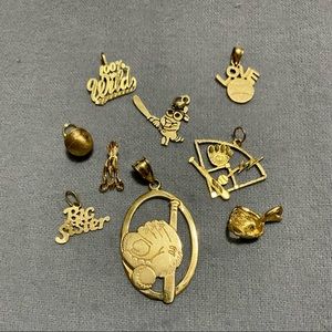 10k and 14k gold assorted charms